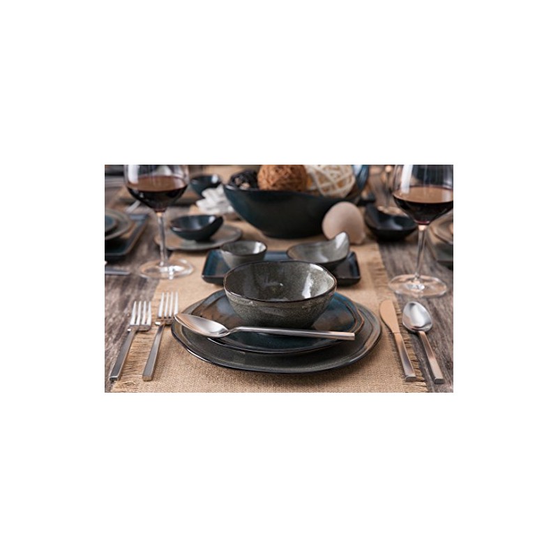 D&V 6 Piece Stōn Porcelain Dinnerware Handled Bowl Set, 4"