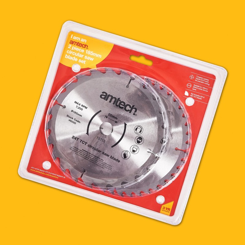Amtech V5000 2 Piece 185mm Tungsten Carbide Circular Saw Blade