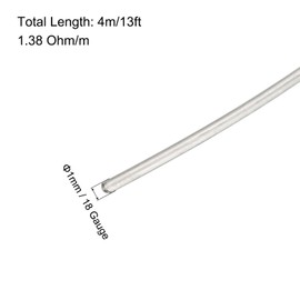 sourcing map 18 Gauge Nichrome 80 Cr20Ni80 Heating Resistance Wire 13ft High Temperature for Electronic Components Repairing