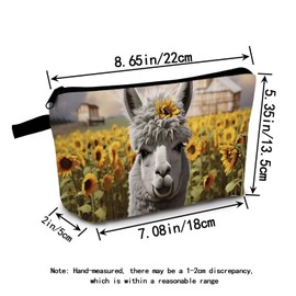 MoCaliduccious Adorable Alpaca Print Toiletry Pouch Durable Zippered Cosmetic Bag Lightweight Travel Organizer Gift Idea for Women & Adults