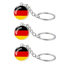 LLBFHH 3 Pcs Germany Flag Key Chain,Cool Keychain for Car Keys, Stainless Steel Keyrings & Keychains,Used for Home Decoration, Jewelry Hanging Decorations.