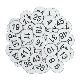 StayMax Plastic Number Tags Engraved Numbered Tags Without Hole (1-50, White)