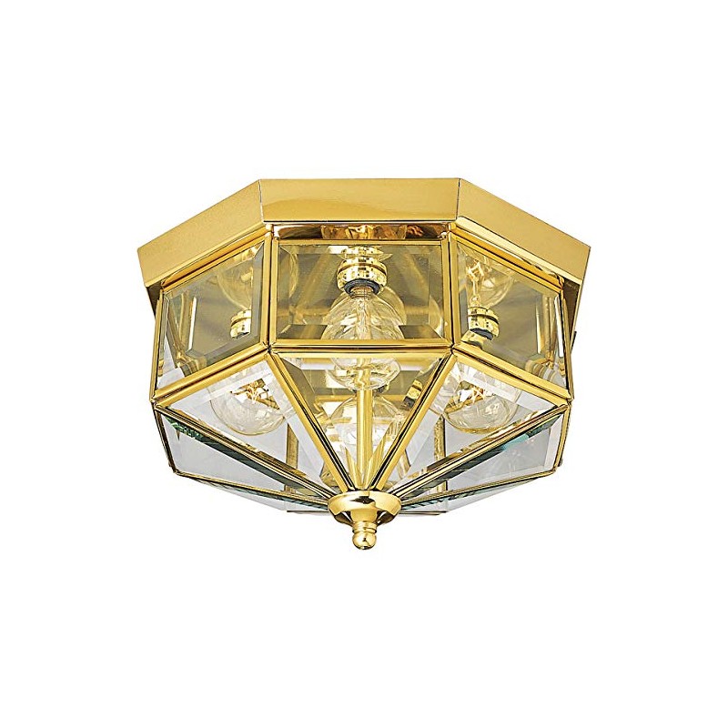 Progress Lighting 4-Light Beveled Glass 11-1/8" Close-to-Ceiling, Indoor, P5789-10, Polished