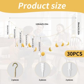 Moon Garland Aesthetic Room Decor Moon Phases Garland Moon Boho Phase Wall Hanging Moon Phase Garland, Wall Decoration Boho, Decorative Star Moon Garland for Bedroom, Wedding, Office, Boho Decor