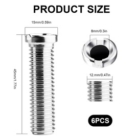 6 STK M12 Hohlschraube Spüle 45mm Hohlschraube für Siebkorbventile, Edelstahl Abflusssiebschrauben, Waschbecken Schraube für Küchenspülen Ablaufventil Schraube Zubehör für Ventilabläufe 1.5" 3.5"