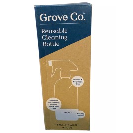 Grove Co Reusable Cleaning Glass Spray Bottle White Silicone Sleeve