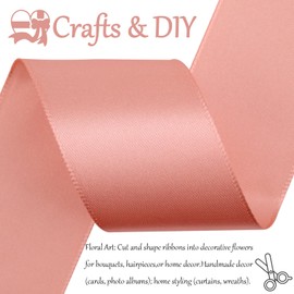 Hoisre 1-1/2 inch Rose Gold Polyester Ribbon 50 Yards for Wedding Invitations, Bridal Bouquets, Sewing, Party Decorations, Gift Wrapping and More
