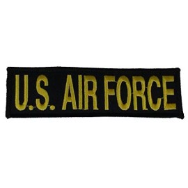 EE USAF U.S. AIR FORCE NAME TAPE STYLE PATCH BLACK GOLD AIRMAN VETERAN