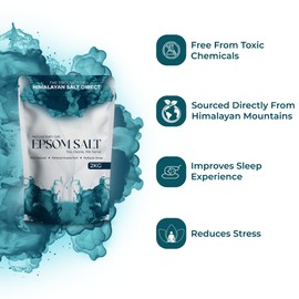 2kg Pure, Epsom Salts, Magnesium Sulphate, Vegan, Non-GMO, Widely Used to Help Relax Aching and Tired Muscles After Sports and Exercise, Easy to Use