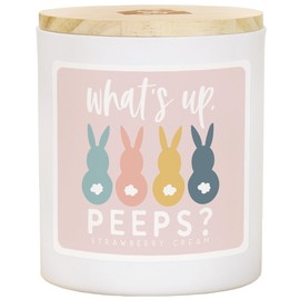 Simply Said, INC Easter Candle, What's Up Peeps, Strawberry Scented 11 oz Premium Soy Wax, Hand Poured in USA, CDL1349