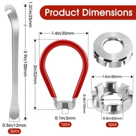 GAQWOK 4-Piece Bicycle Spoke Wrench - Forged Steel Bike Tool for Wheel Tension Adjustment, Includes Storage Box - Compatible with Bike Pedal Wrench and Bike Maintenance Kit