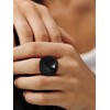 Simple Dome Statement Ring for Women,Black Thumb Rings Minimalist Signet