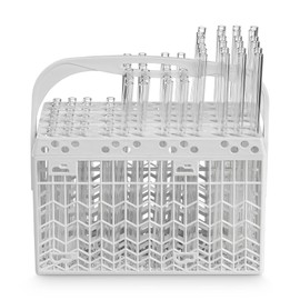 HALM Glass Straw Washing Basket Modular Cutlery Basket for Glass Drinking Straws up to 80 Pieces Cleaning in the Dishwasher