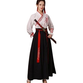Lady Lazy Unisex Hakama Kimono Kimono Kimono Unisex Yukata Unisex Unisex with Obi White Black (S), Black