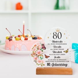 Vetbuosa 80th Birthday Gifts Wife Acrylic Plaque With Inspirational Engraving, 1943 80th Birthday Gifts for Mom Mom Friends Husband Wife, 80th Birthday Gift Ideas