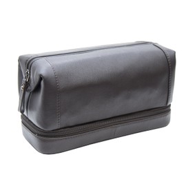 Prime Hide Soft Brown Leather Zipped Bottom Wash Bag Toiletry Bag