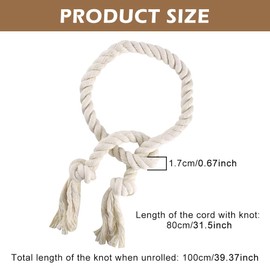 Pack of 4 Curtain Tiebacks, Curtain Rope Rope Buckle Handmade Curtain, Tiebacks for Curtains, Cotton, Handwoven, Tiebacks, Curtain Ties for Curtains (Beige)