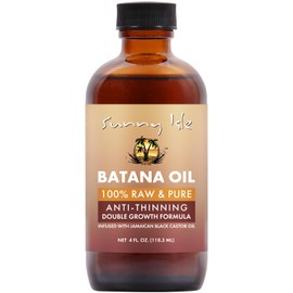 Sunny Isle Batana Oil Infused with Jamaican Black Castor Oil 4oz | Anti-Thinning Double Growth Formula