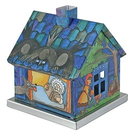 KNOX - Metal Fairy Tale House Incense Holder for Incense Cones Size M - Red Riding Hood Motif - Dimensions: Approx. 6 x 6 x 7 cm