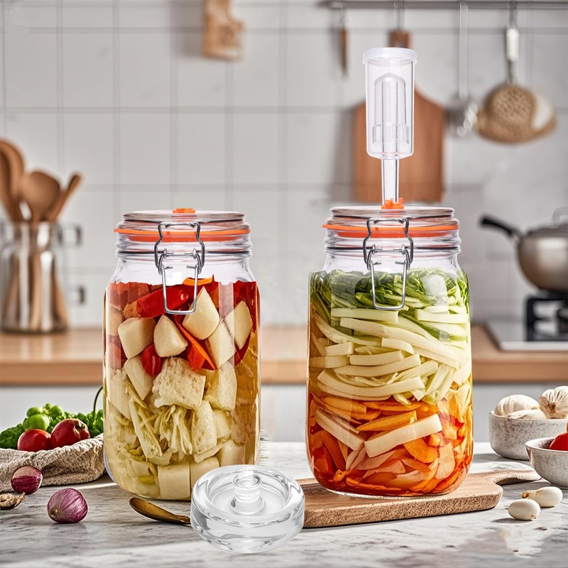 Galssmagic Fermentation Kit,1.5 Liter Fermentation Jar with Fermenting Weights and