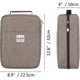 JAKAGO 274 Slots Colored Pencil Case Large Capacity Pen Holder for Artist Painter Zipper Organizer Bag for Marker Highlighter Storage Case for Office Sketch Travel Supplies(Gray)