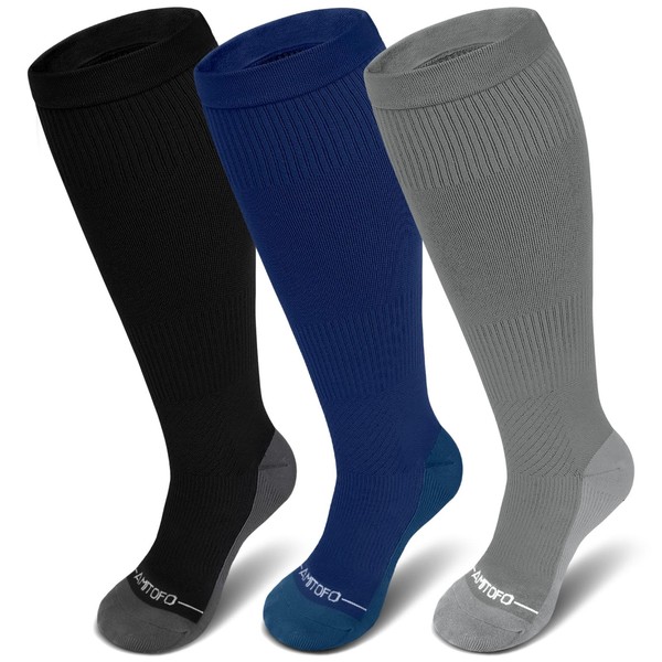 PUTUO Large Calf Flight Socks: Plus Size Compression Sock for