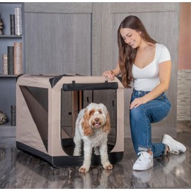 Pet Gear Insta-Fold Soft Crate for Dogs, 30", Ecru
