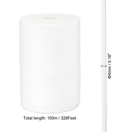 PATIKIL 328FT 550 Paracord, 7 Strand Parachutes Cord Spool 4mm Survival Strong Rope String for Camping Hiking Fishing, White