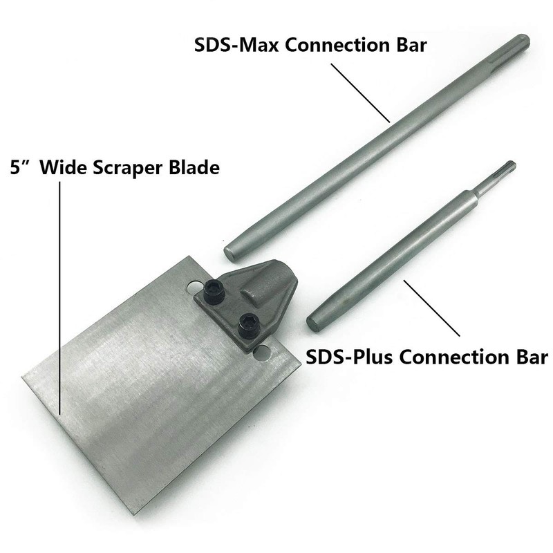 SPKLINE 5 Inch Wide SDS Floor Scraper Set Tile &