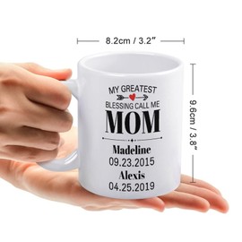 Funny Coffee Tea Cups Mother's Day Gifts For Mom Wife Daughter Friends For Kitchen Coffee Bar Office Coffee My Blessing Call Me Mom Hot Beverages Tea Cola Cocktails Mugs Microwave Safe