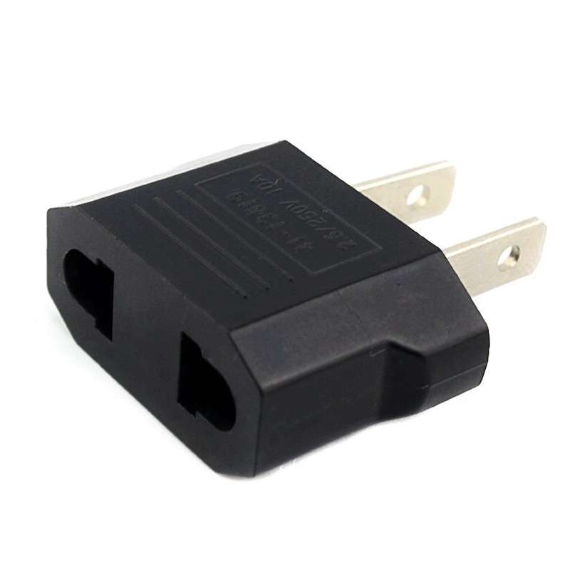 ANRANK E-U4113619AK European to USA American Outlet Plug Adapter (Black,