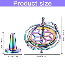 iwobi Gyroscope Toy, Colorful Metal Anti Gravity Decompression Toy,Fingertip Gyroscope Toys Balance Spinner for Kids Gyroscope Spinning Top