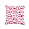 Diamond Patchwork Cherry Ice Cream Strawberry Summer Collage Throw Pillow