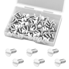 60Pcs Sliver 3/8 Inch Long 6-32 Thread White Wall Plate Screws Outlet Cover Screws Switch Cover Replacement Wall Plate Screws Electrical Screws Attractive Wall Plates and Accessories