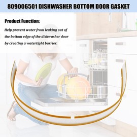 809006501 Dishwasher Bottom Door Seal Gasket for Frigidaire/Kenmore Dishwasher Lower Door Seal Replacement Parts 154297601 154576501 154759101 AP5809675 PS9495545