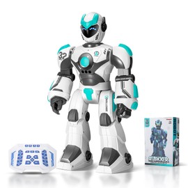Remote Voice Control Large Robot: 2.4Ghz WiFi Signal Intelligent Programmable Popular Science Story Toys with Gesture Sensing Presents for Kids