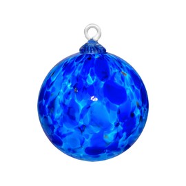 Ornament - Handmade Blown Glass - Holiday Décor - Sun Catcher - Witches Ball - Gazing Orb - Friendship Keepsake - Hanging Tree Decoration - Window Color. Artist Dehanna Jones. (Lapis Blue)