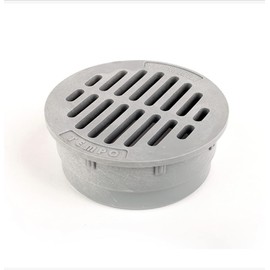 Premium USA Made 4" Inch Grey Outdoor Round Flat Drain Grate Cover - Fits 4" Inch Sewer & Drain Pipe/Fittings, Also Fits Triple Wall Pipe & Corrugated Landscape Pipe 4" (Grey)