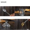 MINGZE Honey Jar Pot, with Dipper and Lid Cover, Transparent,
