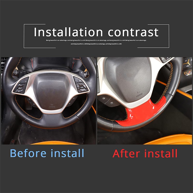 Steering Wheel Decorative Cover Trim ABS 1PCS Compatible with Corvette