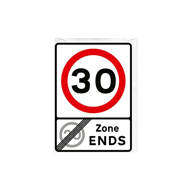 Speed Limit Road Sign - 30 MPH - Birthday Card.