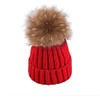 EXQULEG warm hat, real fur bobble hat winter hat bobble