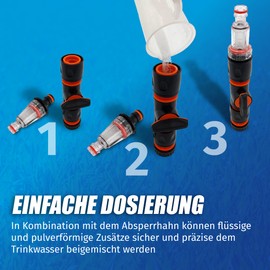 MaJoCompTec® Duomix Water Filter Set, Mixer for Water Purifier, Addition of Powder Tablets for Preserving Drinking Water, Motorhome, Caravan, Boat (Compact Filter + Regulating Valve)