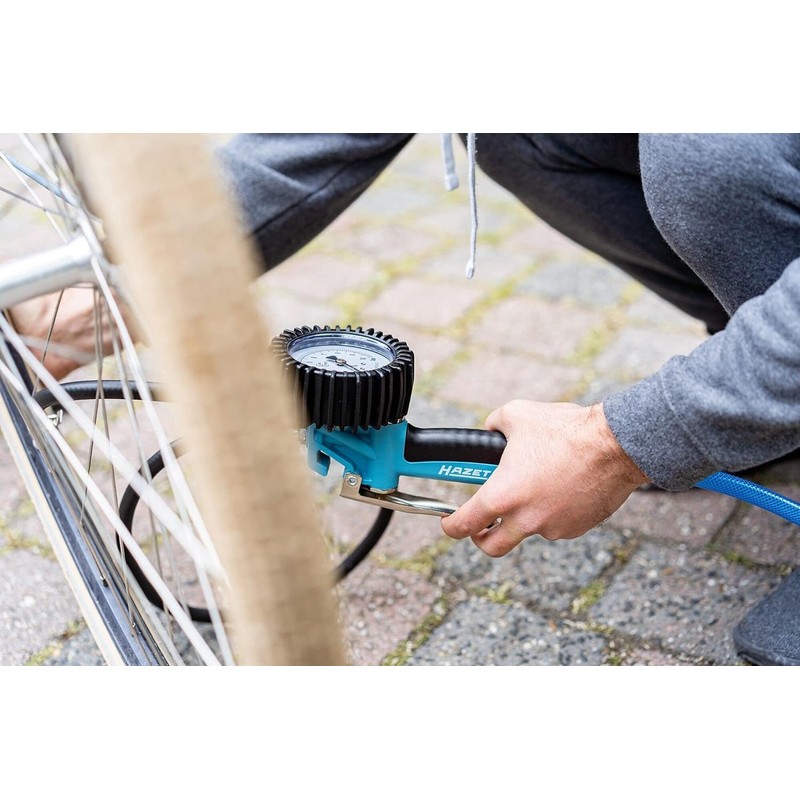 Hazet 9041G-1 Tyre Inflation Measuring Device, Calibrated, Large Pressure Gauge: