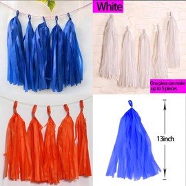 Red White and Blue Paper Tassels-Tassel Garland Banner for Birthday, Baby Shower,Family Parties,Graduation Engagement Decoration(30PCS)