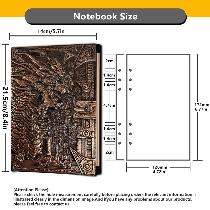 DDFE DND Journal Notebook,Unique 400 Page Book with 3D Embossed