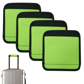 Suitcase Identifier,4 Pack Soft Luggage Identifiers for Suitcases,Luggage Handle Wrap for Suitcase,Bright Color Comfort Soft Handle Covers Suitcases Luggages Tag Wraps Travel Accessories (Green)
