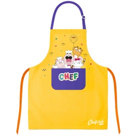 Chefclub Unisex Children's Cotton Apron, Yellow, One Size, yellow