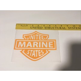 Unbranded Iron On Harley Marine Corps USMC Blue Decal 7 Inch Wide