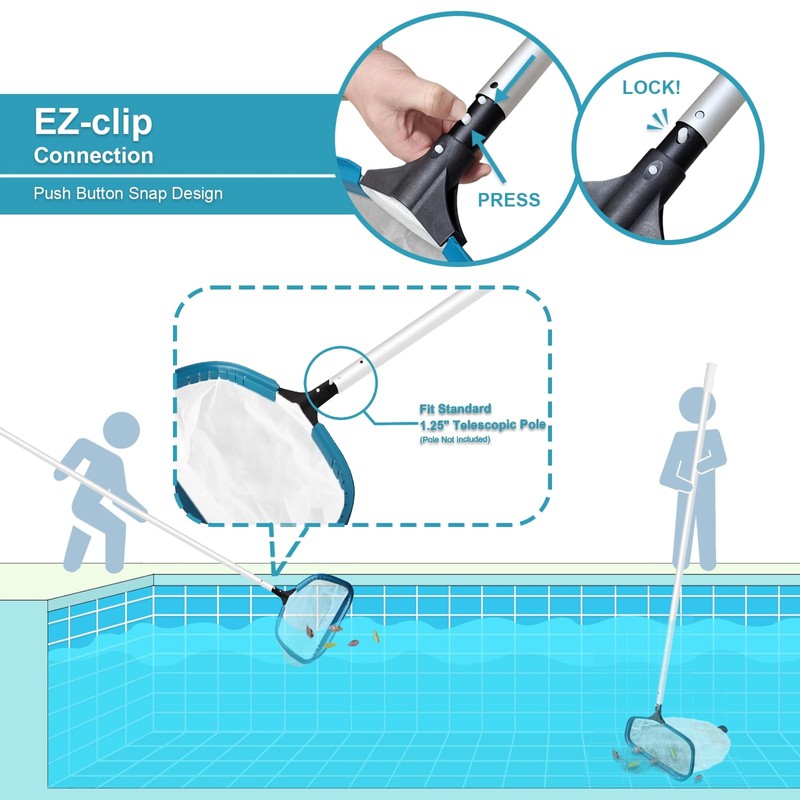 POOLWHALE Pool Net - Professional 20" Swimming Pool Leaf Skimmer